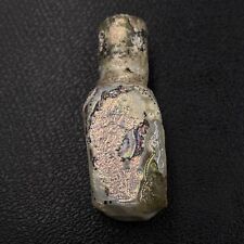 Beautiful Roman Glass Bottle  Container with Iridescent Patina 2nd Century AD picture