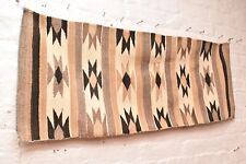 Antique Navajo Rug Textile Native American Indian 39x17 Vintage Weaving Striped picture