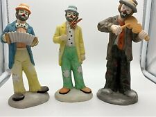 Vintage Lot Of 3 Flambro Clown Figurines Emmett Kelly Jr 1984 Hobo Art Amazing picture