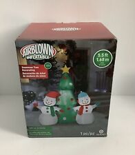 Airblown 5.5 ft Snowman Tree Decorating Christmas Inflatable. picture