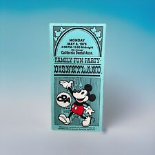 1979 DISNEY TICKET CARD FOR FAMILY FUN PARTY AT DISNEYLAND  picture