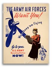 1940s “WACs Keep 'Em Flying” WWII Air Force Recruiting War Poster - 24x32 picture