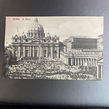 Antique Postcard Real Photo Roma Rome Vatican San Pietro Basilica Posted 1908 picture