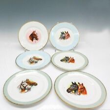 RARE Set of 6  SHELLY ENGLAND  Equestrian Horse Lunch Plates 6.5 