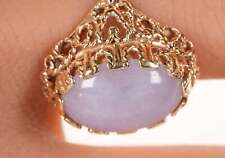 Sz6.5 Vintage  14k gold Lavender Jade ring picture
