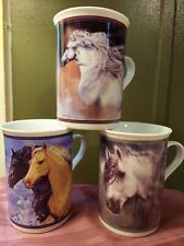 Horse Equestrian Cups Mugs Lot Of Three 4