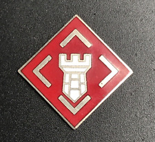 Silver Tone US Army 20th Engineer Brigade Enamel Emblem Badge New 3/4