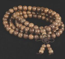 8mm*108 Mala Prayer Beads Natural wood Buddhist Bracelet Necklace (US Sold) picture