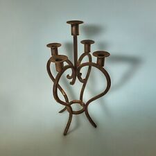 Wrought Iron Candelabra Handcrafted Black 16.5