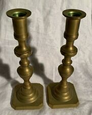 Signed Rostand Heavy Brass Candlestick Pair Candlesticks USA Antique Vintage 9 picture