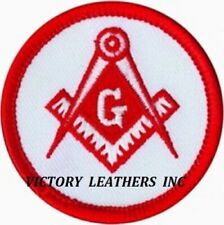 Masonic Red Square Compass Patch Round picture