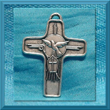 Cross Confirmation Medal Crucifix Holy Spirit Trinity Dove 1 3/4