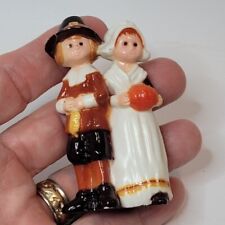 Vtg Hallmark Merry Miniatures Pilgrim Figures/Cake Toppers 3