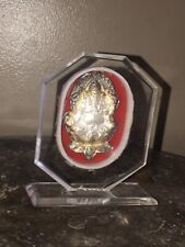 Vintage Silver Colour Ganesha Figure In  Frame Decorative Collectible picture