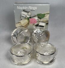 Vintage Set of 4  Wm A Rogers Oneida Silver Plated Napkin Rings picture