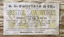 Antique ephemera paper business trade card Bristol Saw Works CT late 1800's picture