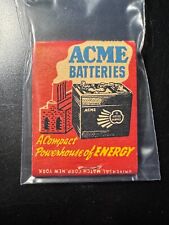 MATCHBOOK - CITIES SERVICE - ERNIE & WALLY - ACME BATTERIES - G.BAY - UNSTRUCK picture