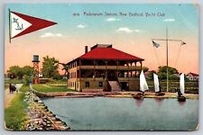 Padanarum Station Yacht Club Banner New Bedford Mass C1910 Postcard N10 picture