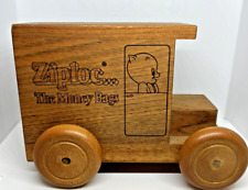 Vintage 1980 Toystalgia Looney Tunes Ziploc Wooden Car Bank **Missing Cork** picture