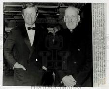 1970 Press Photo Sen. Edward M. Kennedy & Cardinal Cushing leave Sheraton Hotel picture