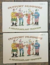 LOT OF 2 VTG NEWFOUNDLAND TRADITIONAL OUTPORT MUMMERS PLACEMATS Gordon Cave Art  picture