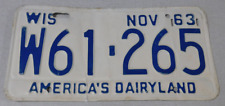 1963 Wisconsin passenger car license plate picture