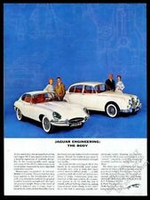 1962 Jaguar XKE XK-E coupe and sedan white cars photo vintage print ad picture