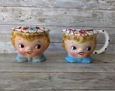 Vintage Lefton Miss Dainty Cream and Sugar Set Chippy Shabby  picture