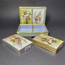 Vtg Packard Flower Two Pkg Playing Cards Game NIB Sealed Ontario Canada Decor picture