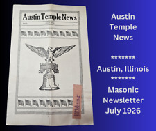 AUSTIN TEMPLE NEWS Masonic Newsletter Austin, Illinois July 1926 picture