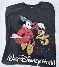 HTf Black Vintage Disney Mickey Mouse 25th Anniversary T-Shirt Adult XL EUC picture
