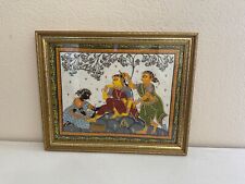 Vintage Indian / Hindu Painting of Woman Being Groomed / Pampered picture