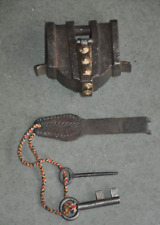 Vintage Handmade 3 Keys Solid Iron Tricky Pad Lock picture