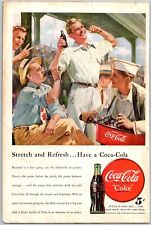 PRINT AD 1948 Coca Cola Coke Stretch and Refresh Baseball Game 6.75