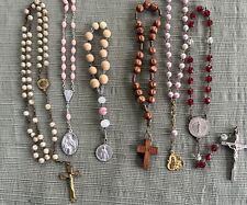 Vintage Lot JESUS Rosary Chaplet Saint Therese Infant Prague Anna Medugorje Mary picture