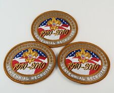 Three 1910 2010 BSA Centennial Recruiter Patch - National Supply Issue -100 Yrs. picture