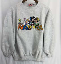 VTG 1990s Mickey Inc Purple Minnie Goofy Pluto Gang Pullover Sweatshirt Men L/XL picture