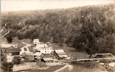 RPPC Postcard Elevated View Road Over Bridge into Small Community Building 12603 picture