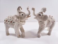 Lenox Royal Court Jesters Pair Jeweled Fine China Elephant Set of 2 Figurines picture