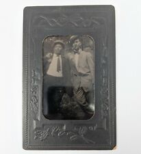 Tin Type Men With Derby Hats and Cigars Cocky Pose 3.5
