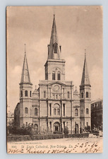 Antique Postcard ST LOUIS CATHEDRAL CHURCH RPPC Real Photo New Orleans LA 1906 picture