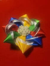 Masonic Order of the Eastern Star OES Ribbon Flower Brooch Pin picture