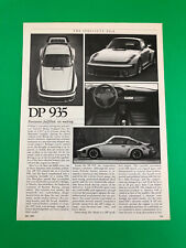 1983 PORSCHE DP 935 ORIGINAL VINTAGE 2 PAGE ROAD TEST PRINT ARTICLE AD picture