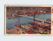 Postcard The Delaware River Bridge Showing R.C.A. Victor Plant picture