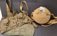 RARE VIETNAM NVA VC ARMY/MILITARY CHEST BANDOLLEER AND CANTEEN War Trophy  picture