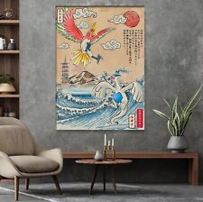 20x30in Wrapped canvas anime pokemon poster Gold version vs silver version  picture
