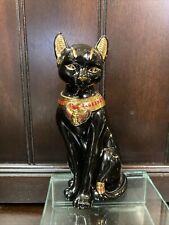 VTG 1995 Lenox Jewels of Egypt Egyptian Bastet Goddess Black Cat Ceramic Figure picture