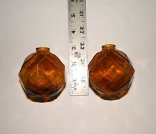 2 Vintage Amber Glass Lamp Spacers Replacement Parts picture