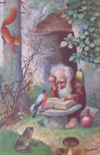 Fantasy Gnome Dwarf Squirrel Frog A/S Herrfurth Antique Vintage Postcard German picture
