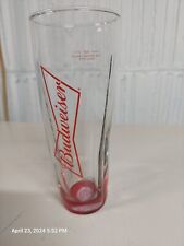 Budweiser Signature 16 oz Red Glow Bottom Collectors 7 in Tall Tapered Set Of 3 picture